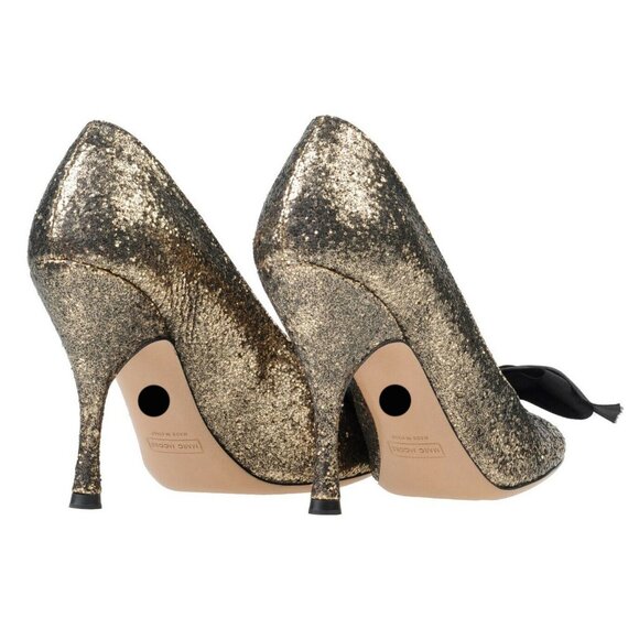 MARC JACOBS SHOES GLITTER GALACTICA GROSGRAIN BOW PUMPS sz IT 39 US 9 - Picture 5 of 14